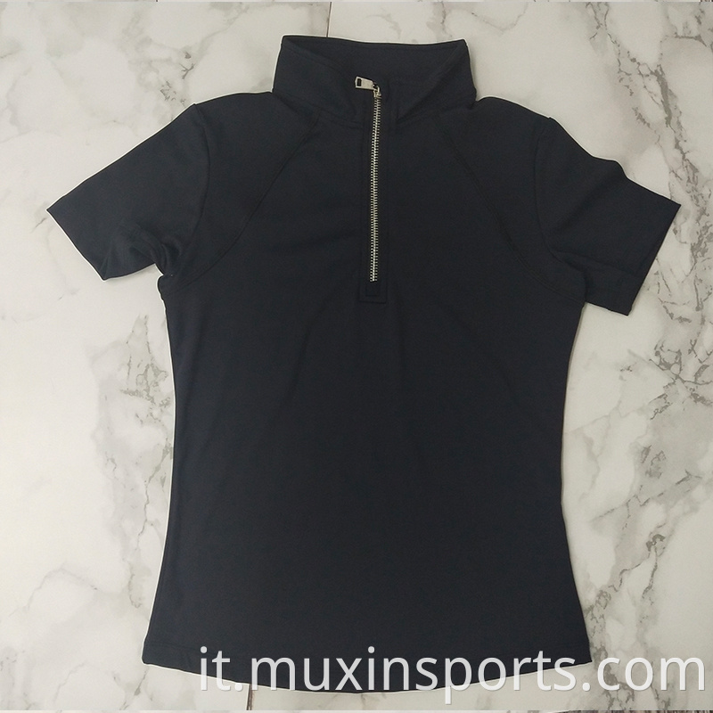 horse riding short sleeve base layer black